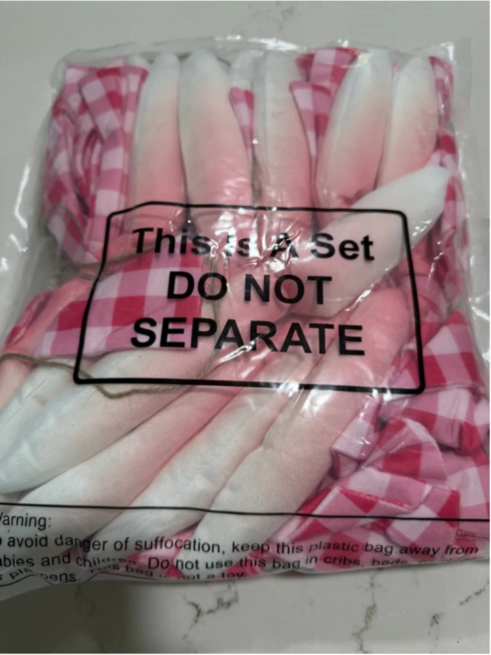 NEW 8.2ft Easter Bunny Pink Bow Garland Decorations Rabbit Ears Bow Plaid Velvet